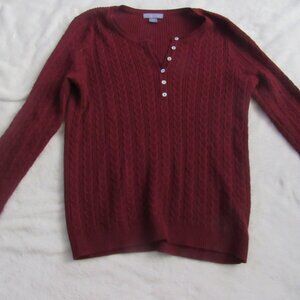 Laura Scott Burgundy Pull Over Sweater  Size Large  USED